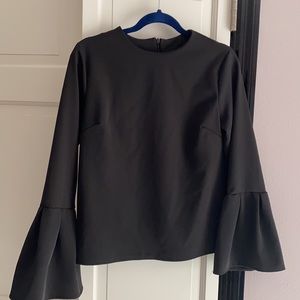 2 Hearts black flare arm blouse